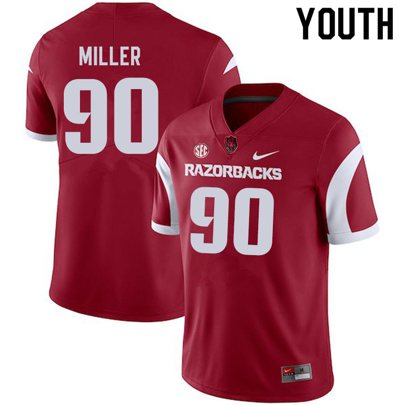 Youth #90 Marcus Miller Arkansas Razorbacks College Football Jerseys Sale-Cardinal